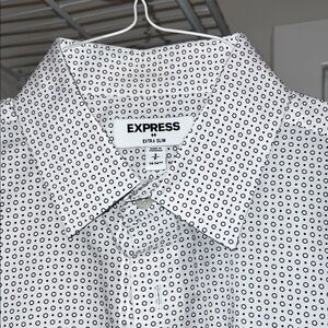 Express Men's Monochrome Circle Pattern Shirt